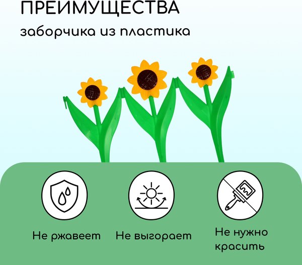 Изгородь декоративная Кострома Пластик Ромашка 32.5x225см 5 секций