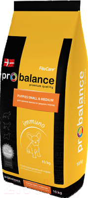 Сухой корм для собак ProBalance Immuno Puppies Small & Medium (10кг) - фото