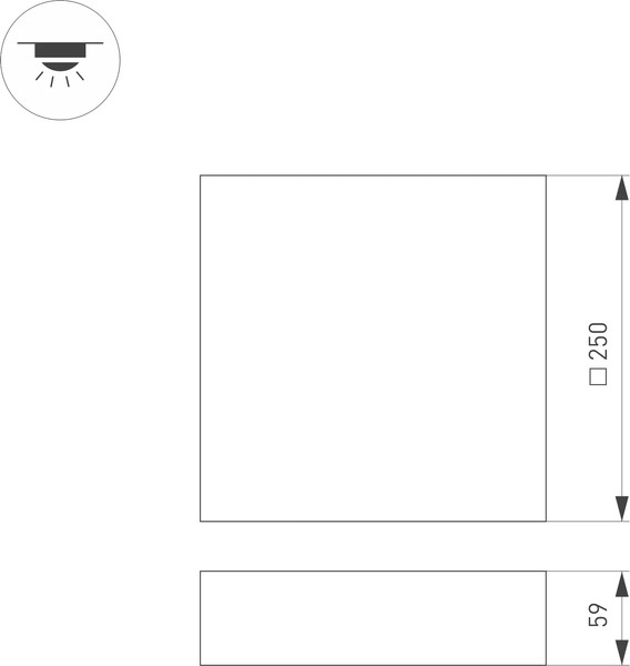 Потолочный светильник Arlight SP-QUADRO-S250x250-25W Day4000 BK 120deg / 034789