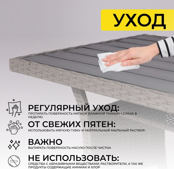 Комплект садовой мебели AksHome Rosewood (серый)