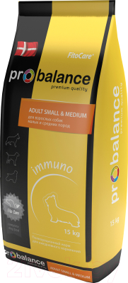 Сухой корм для собак ProBalance Immuno Adult Small & Medium (15кг) - фото