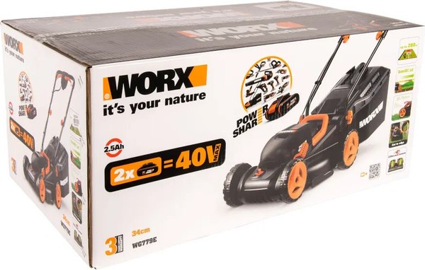 Газонокосилка аккумуляторная Worx WG779E.1