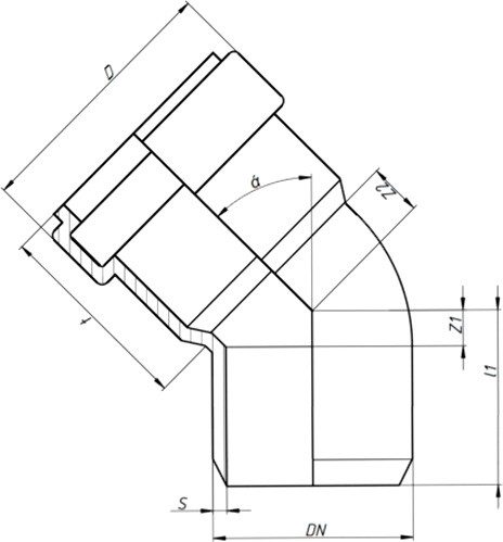 Отвод внутренней канализации Ostendorf 110x67 / 335130
