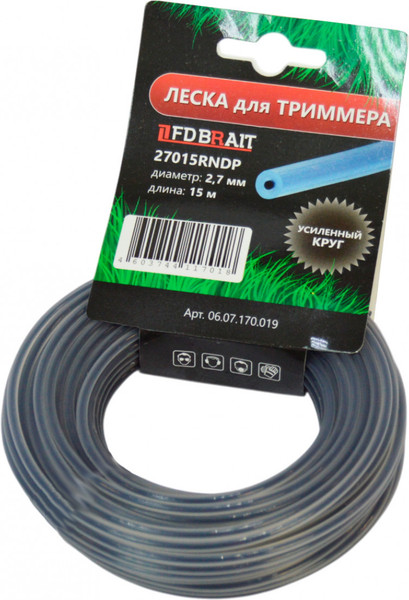 Леска для триммера Brait BR 2.7x15 27015 RNDP / 06.07.170.019 - фото