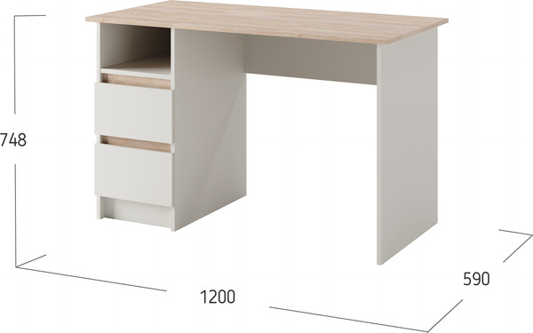 Письменный стол Bravo Мебель Юта (персидский жемчуг/дуб торонто)