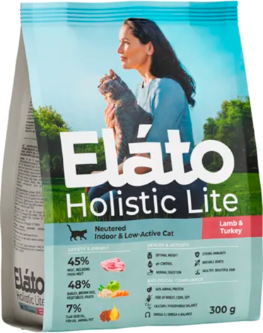 Сухой корм для кошек Elato Holistic Lite Для стерилизованных кошек с ягненком и индейкой - фото