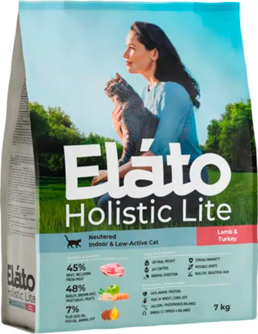 Сухой корм для кошек Elato Holistic Lite Для стерилизованных кошек с ягненком и индейкой - фото