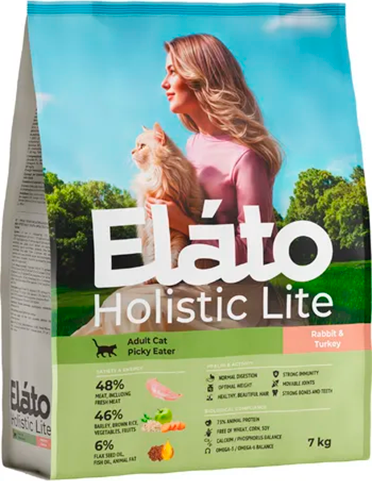 Сухой корм для кошек Elato Holistic Lite Для привередливых кошек с кроликом и индейкой - фото