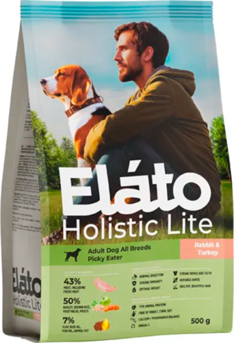 Сухой корм для собак Elato Holistic Lite Для привередливых собак с кроликом и индейкой - фото