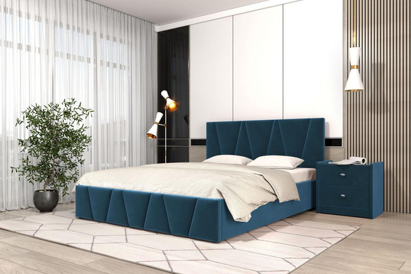 Двуспальная кровать Bravo Мебель Вендетта 160х200 без ПМ Стандарт 1 вариант