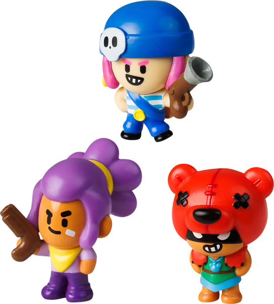 Набор фигурок коллекционных Brawl Stars Нита, Шелли и Пайпер / BRW2021D - фото