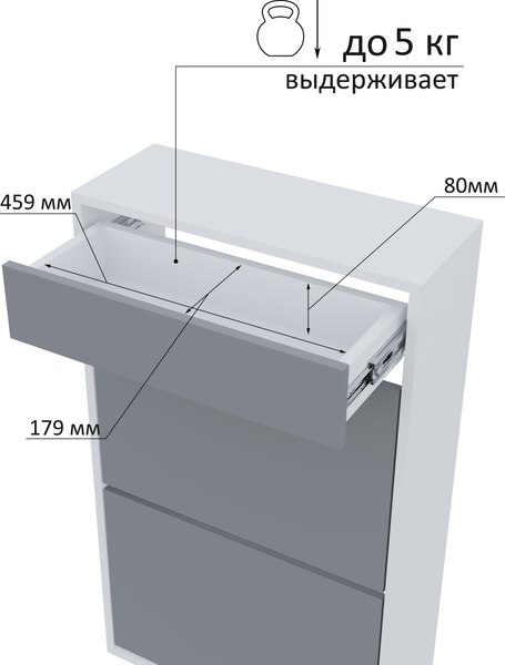 Тумба для обуви Горизонт Мебель Дуэт с ящиком