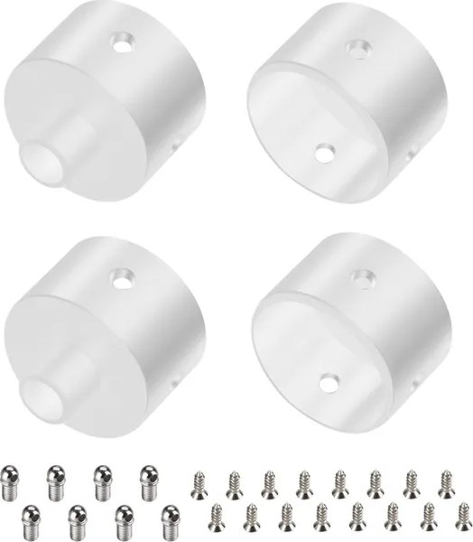 Заглушка для профиля Arlight WPH-FLEX-D22-360deg WHITE ALU с отверстием / 049941 - фото