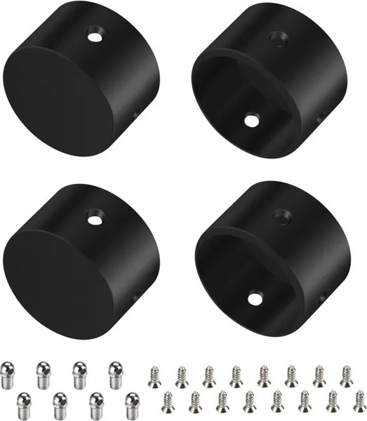 Заглушка для профиля Arlight WPH-FLEX-D22-360deg BLACK ALU глухая / 049938 - фото