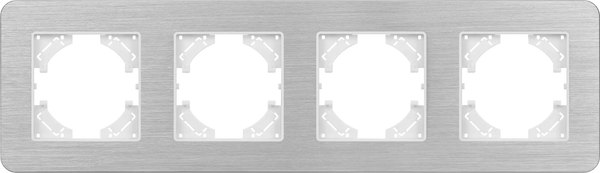 Рамка для выключателей и розеток Arlight FRM-AKIRY-AL-4-SR / 049731 - фото