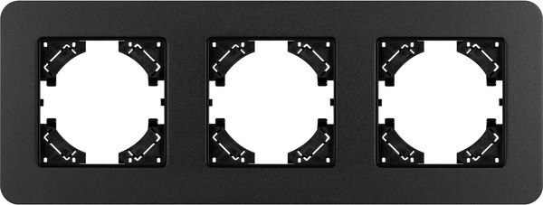Рамка для выключателей и розеток Arlight FRM-AKIRY-SFAL-3-BK / 049741 - фото