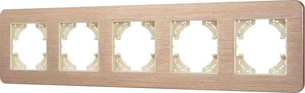 Рамка для выключателей и розеток Arlight FRM-AKIRY-AL-5-GD / 049736 - фото