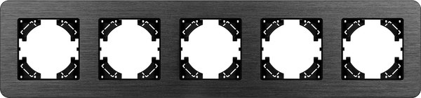 Рамка для выключателей и розеток Arlight FRM-AKIRY-AL-5-BK / 049735 - фото