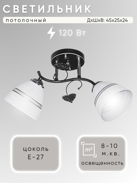 Потолочный светильник Aitin-Pro НПБ 02-2x60-101 / 5722/2 - фото