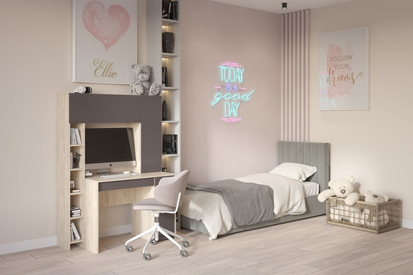 Односпальная кровать Bravo Мебель Нельсон 90х200 с ПМ Стандарт 2 вариант