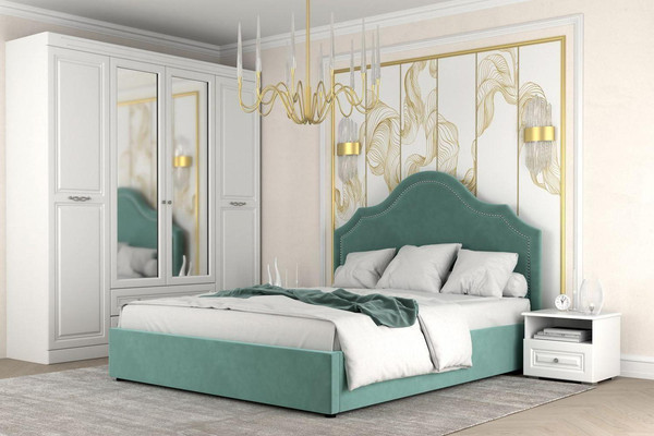 Двуспальная кровать Bravo Мебель Оливия 160х200 без ПМ Стандарт 1 вариант