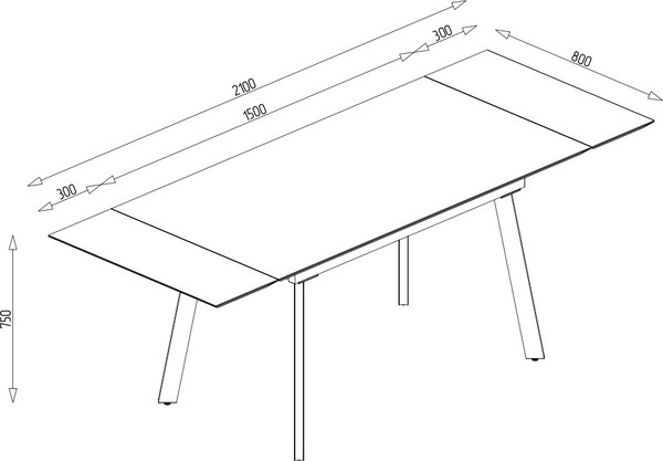 Обеденный стол Senira Перун раздвижной 150х80-210х80 