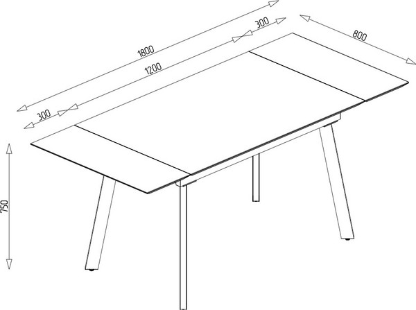 Обеденный стол Senira Перун раздвижной 120х80-180х80