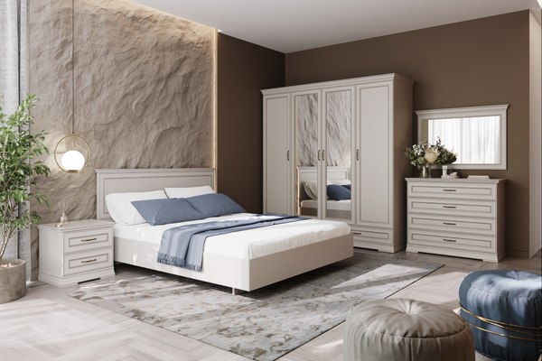 Двуспальная кровать Black Red White Florencia LOZ160х200 М