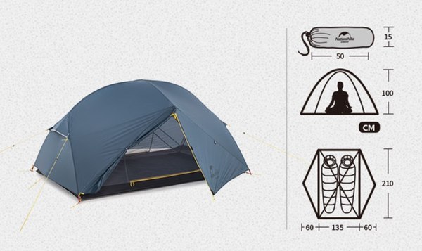 Палатка Naturehike Mongar / NH19M002-J-NBL (темно-синий)