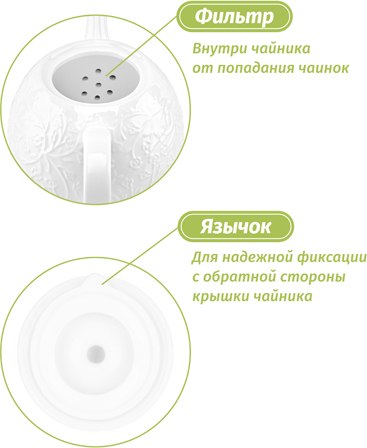 Заварочный чайник Elan Gallery Веточки-цветочки / 950362