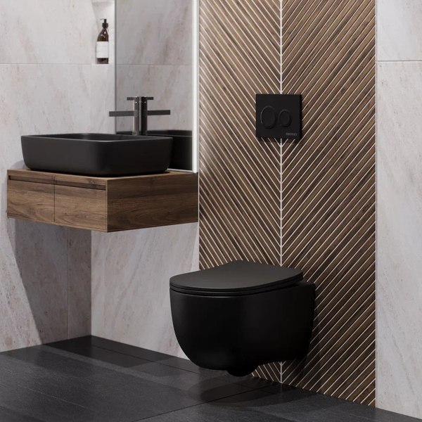 Унитаз подвесной Berges Ventas Black Rimless / 082015