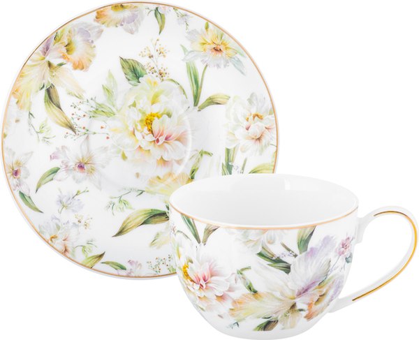 Чашка с блюдцем Elan Gallery Корнелия / 730848 - фото