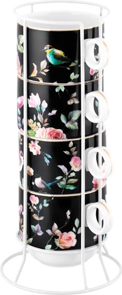 Набор для чая/кофе Elan Gallery Певчие птички на черном / 730843 - фото