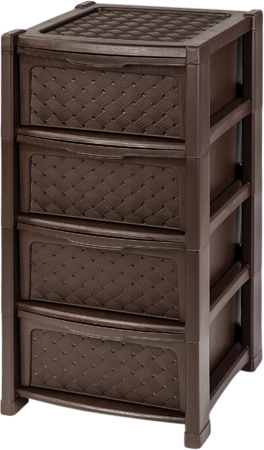Комод пластиковый El Casa Виола 4-х секционный / 640054 - фото