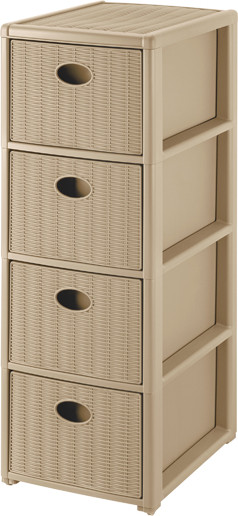 Комод пластиковый El Casa Elegance 4-х секционный / 640589 - фото