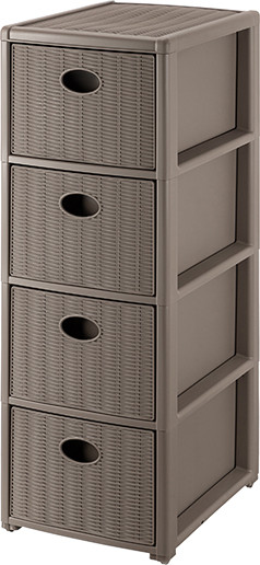 Комод пластиковый El Casa Elegance 4-х секционный / 640543 - фото