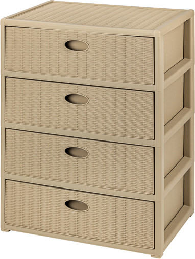 Комод пластиковый El Casa Elegance 4-х секционный / 640283 - фото