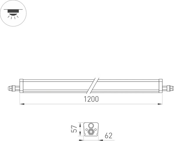 Светильник линейный Arlight ALT-TUBULAR-1200-28W Day4000 WH 120deg / 046446