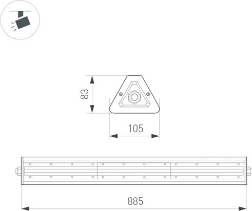 Светильник линейный Arlight SP-LAGERN-L885-150W Day4000 WH 90х110deg / 052036