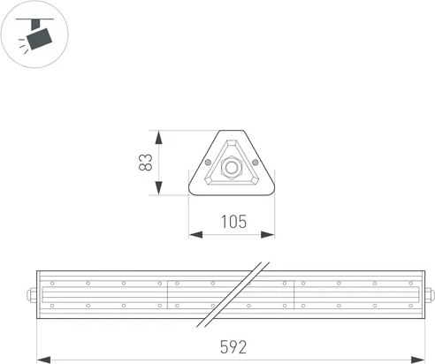 Светильник линейный Arlight SP-LAGERN-L630-100W Day4000 WH 60х110deg / 052025