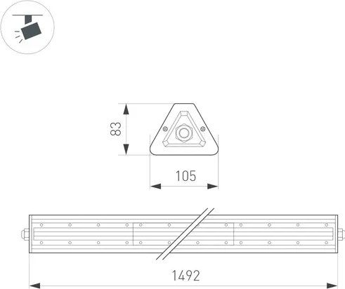Светильник линейный Arlight SP-LAGERN-L1500-250W Day5000 WH 90х110deg / 052428