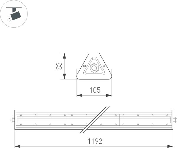 Светильник линейный Arlight SP-LAGERN-L1200-200W Day5000 WH 50х90deg / 052021