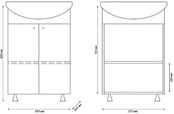 Тумба под умывальник Tivoli Сити 55 ЭКО / 467076
