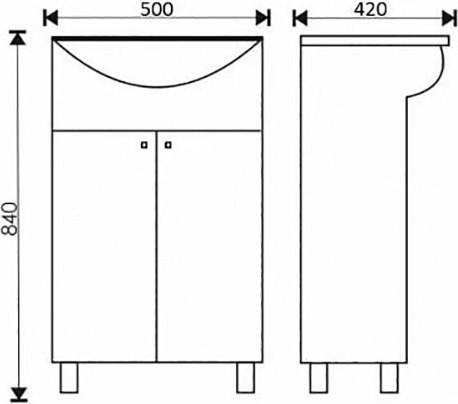 Тумба под умывальник Tivoli Сити 50 ЭКО / 467843