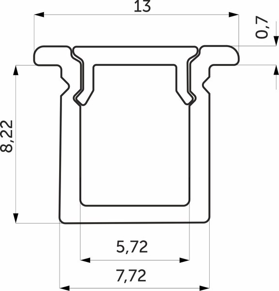 Профиль алюминиевый AKS Врезной Navi-0806B
