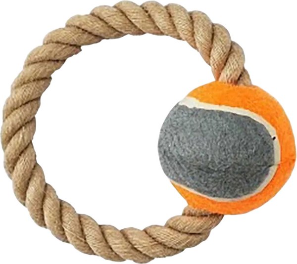 Игрушка для собак КотикиСобачки Грейфер джутовый кольцо с мячом / ГР898 - фото