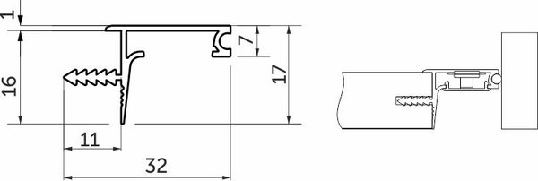 Профиль алюминиевый AKS Capella-3216A