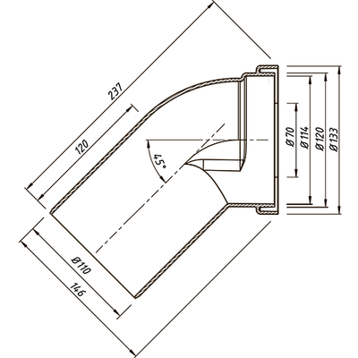 Слив (гофра) ОРИО 110x45 C-492 