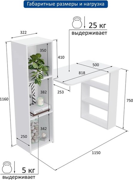 Письменный стол Горизонт Мебель Асти 4 New