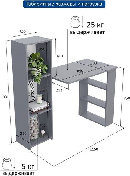 Письменный стол Горизонт Мебель Асти 4 New